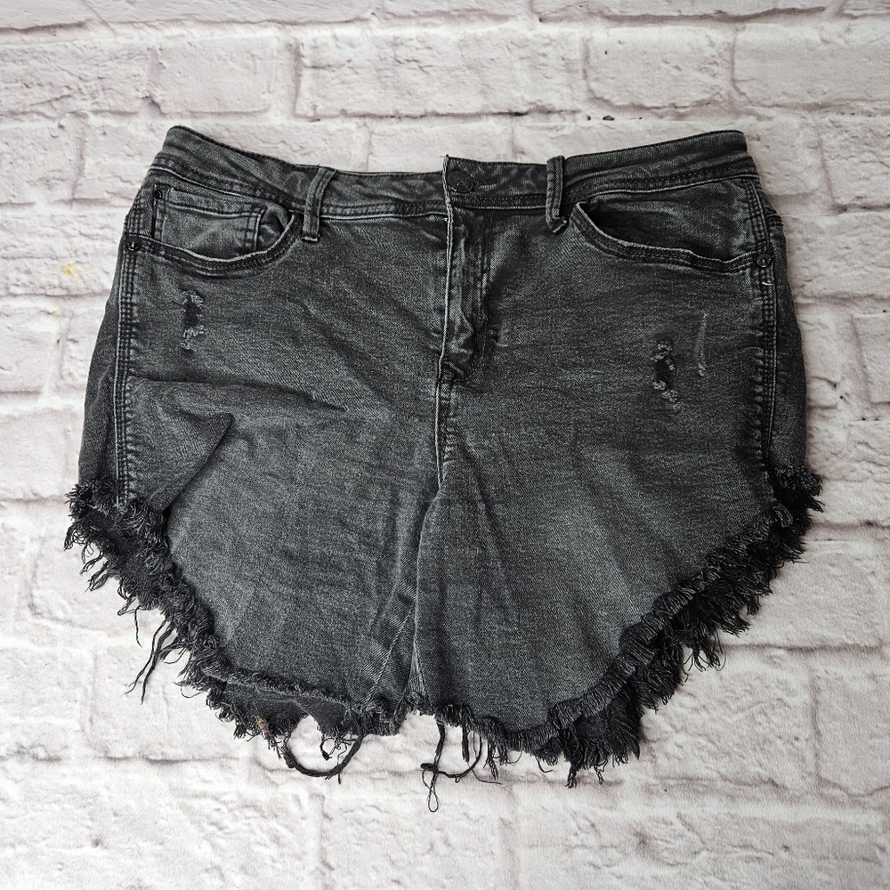 Seven7 Legging Shorts Black Jean Size 14 Womens - Picture 2 of 15